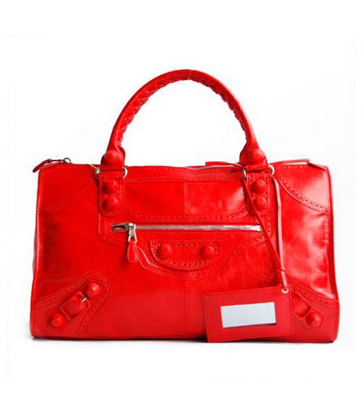 Balenciaga Giant Weekender_Red pelle